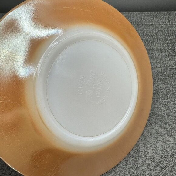 Fire King Peach Lustre Laurel Lot 4 Saucer Plates Anchor Hocking USA Vtg 1950s - Picture 9 of 12